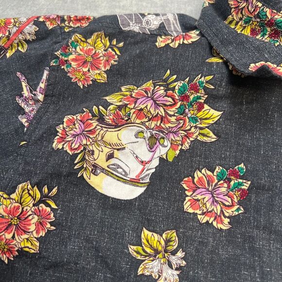 Star Wars Shirt Mens‎ Small Black Hawaiian Floral Stormtrooper Falcon X-Wing AOP - Picture 7 of 10